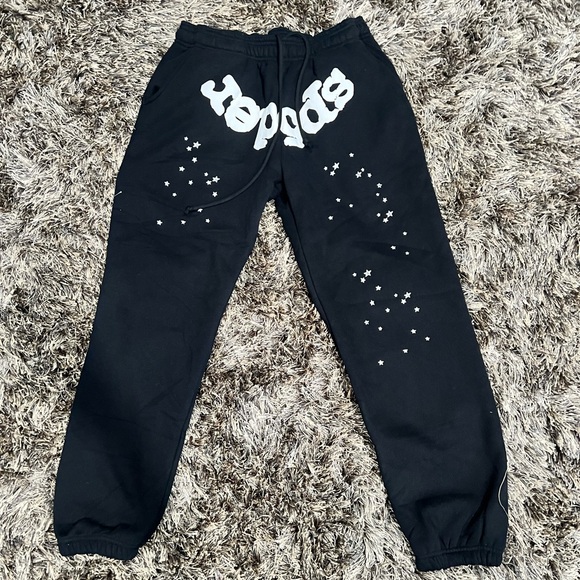 Sp5der Black Sweatpant ‘OG Web’ Size Medium! (BRAND NEW) 100% Authentic - Picture 1 of 5